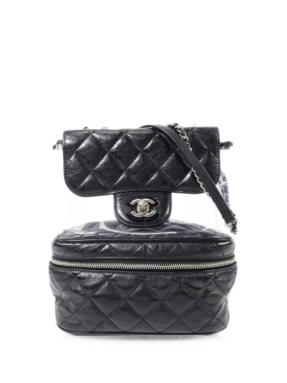 Matelasse turn-lock backpack