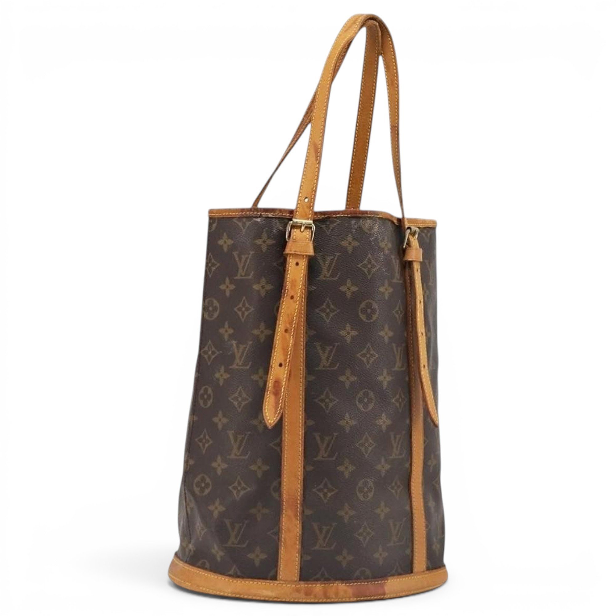 Bucket leather handbag