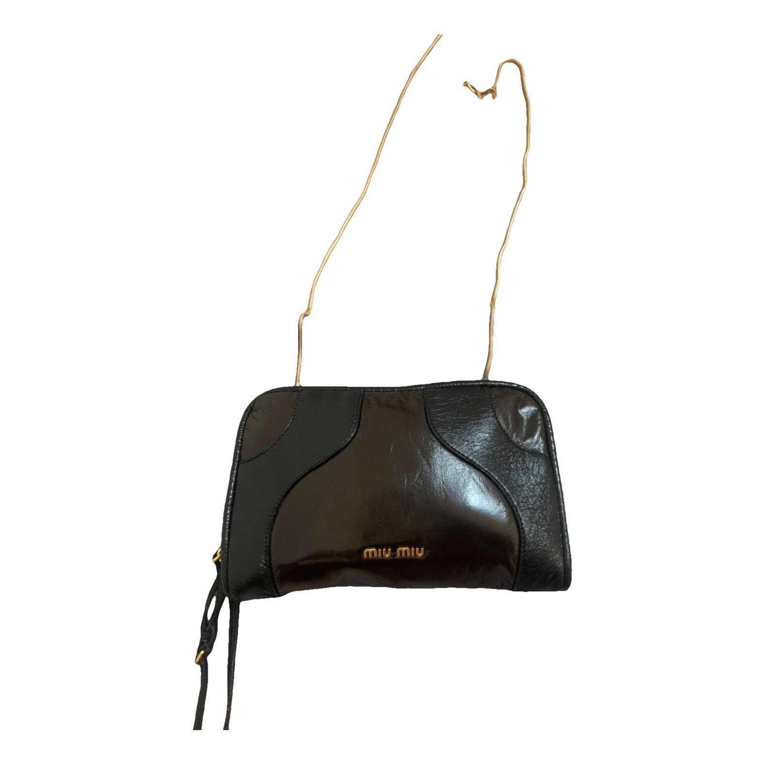 Patent leather clutch bag