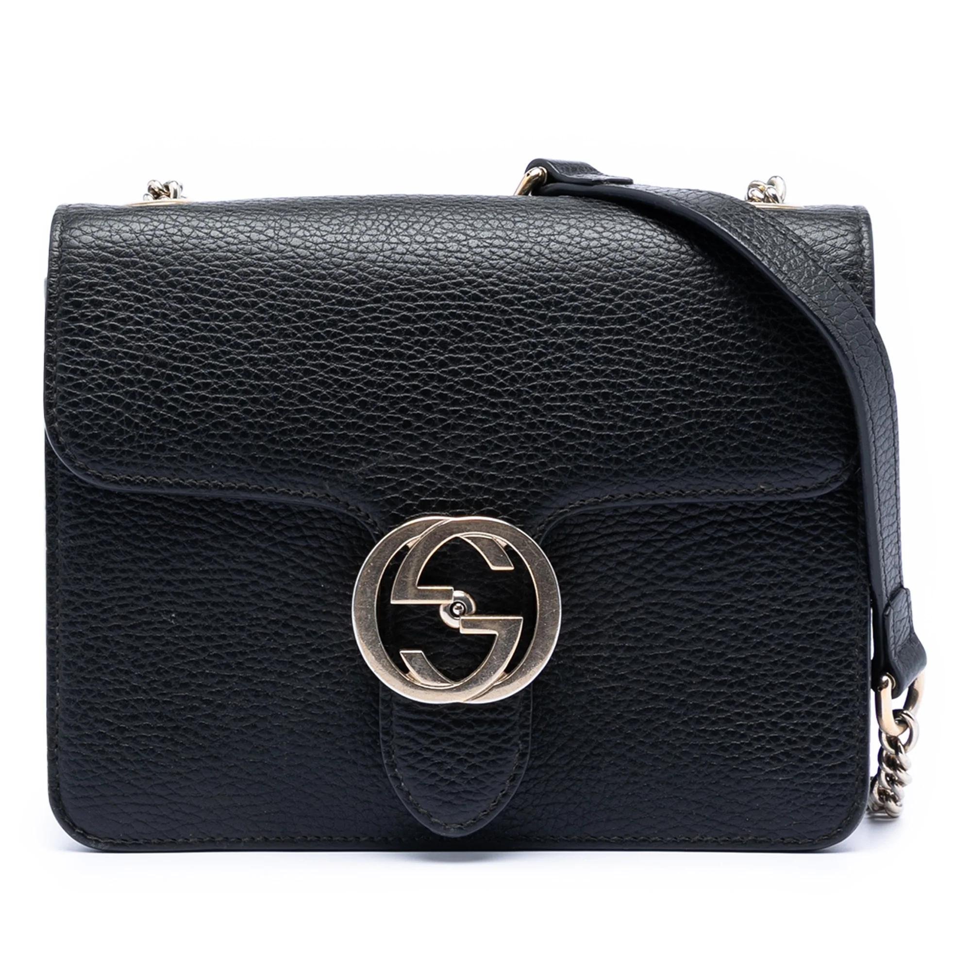 Interlocking leather handbag