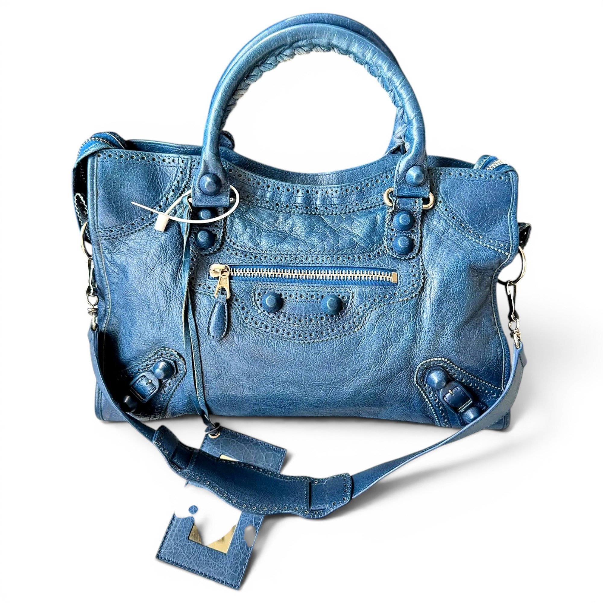 City leather handbag
