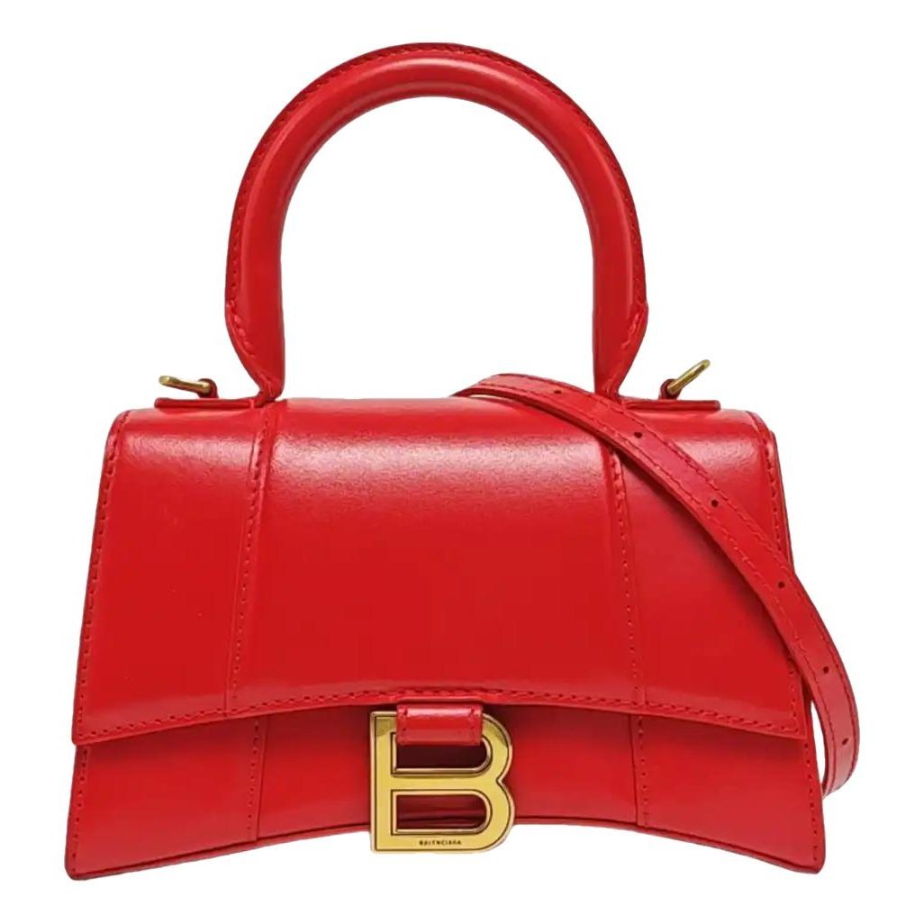 Hourglass leather handbag