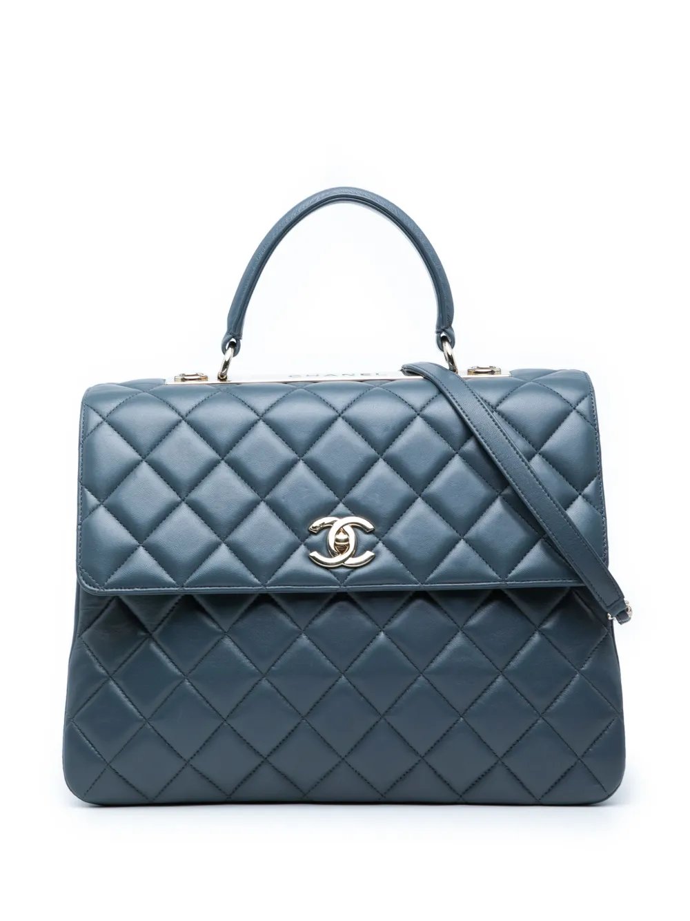 2018-2019 Large Lambskin Trendy CC Top Handle Flap satchel