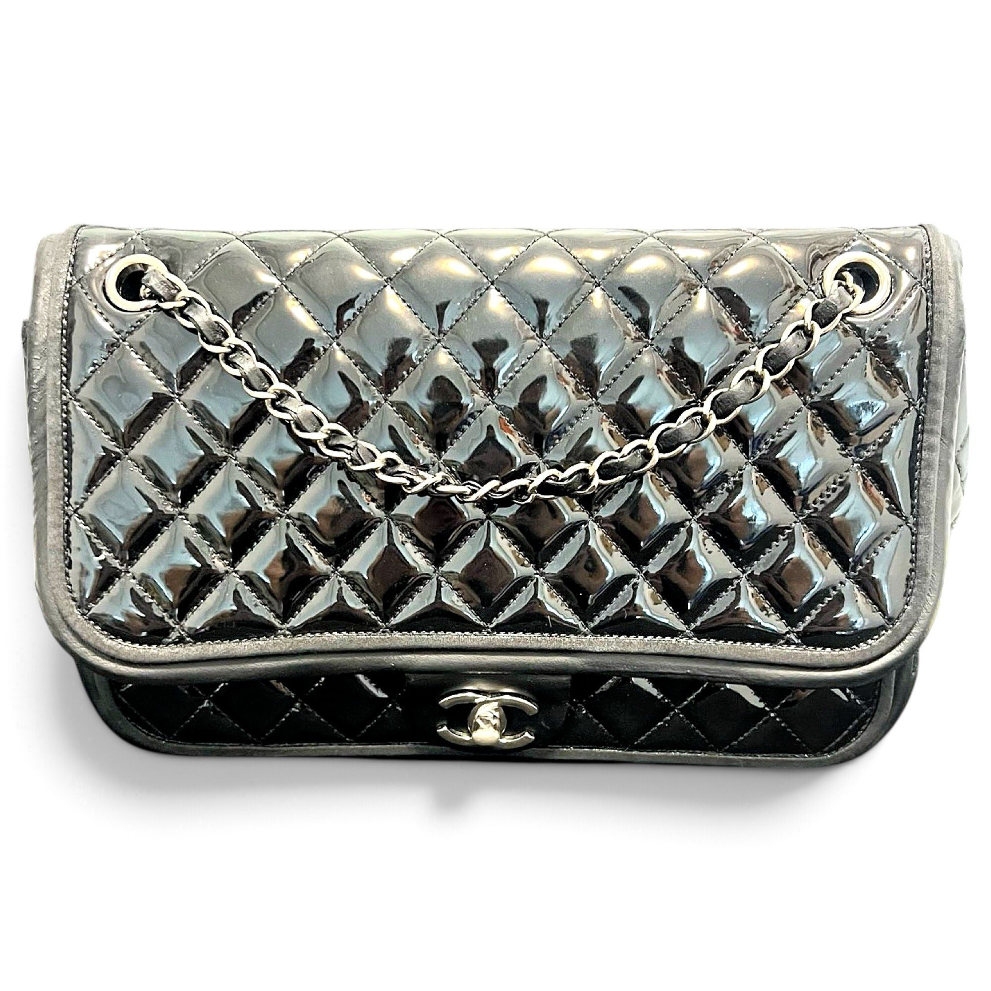 Patent leather handbag