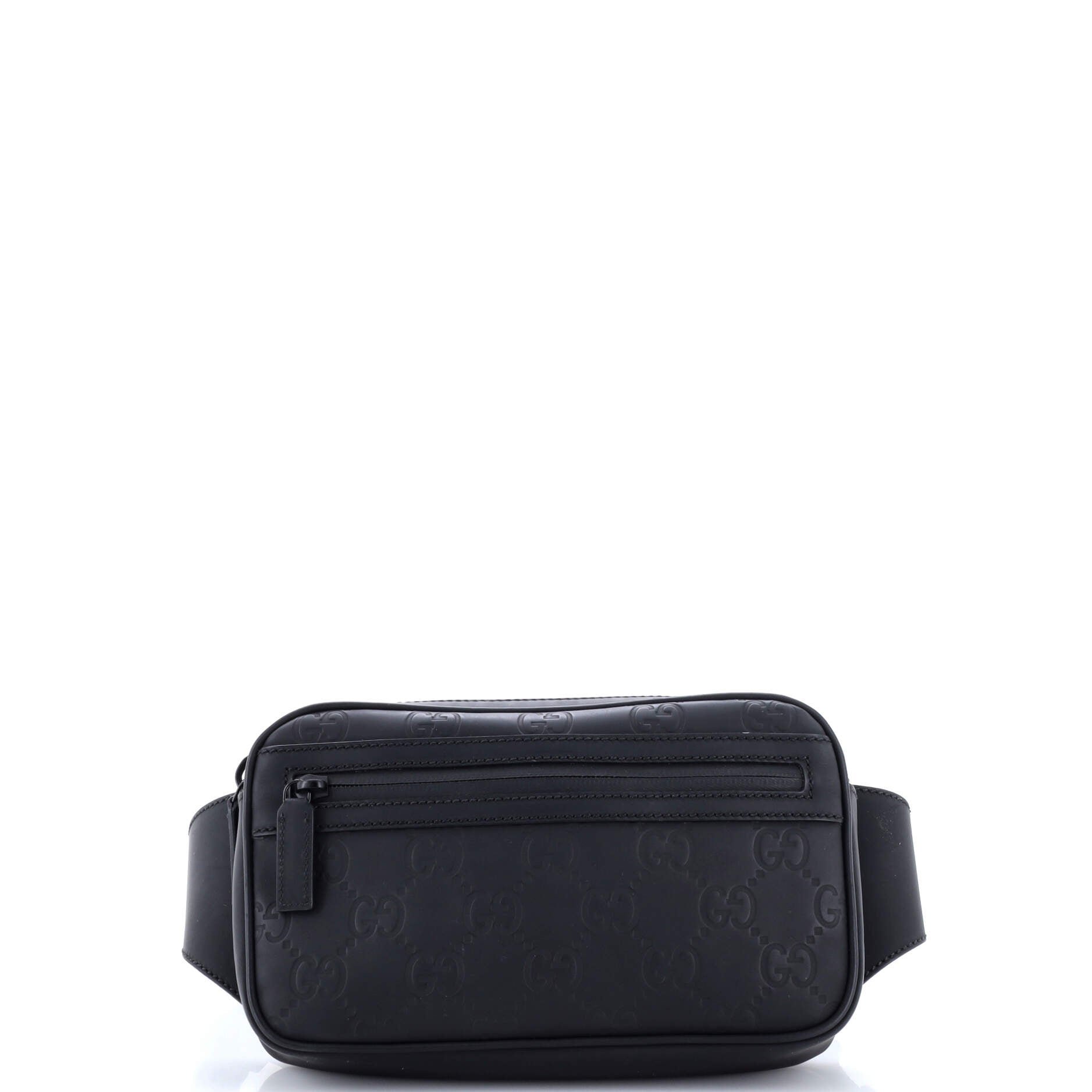 Front Zip Belt Bag GG Rubber Effect Leather