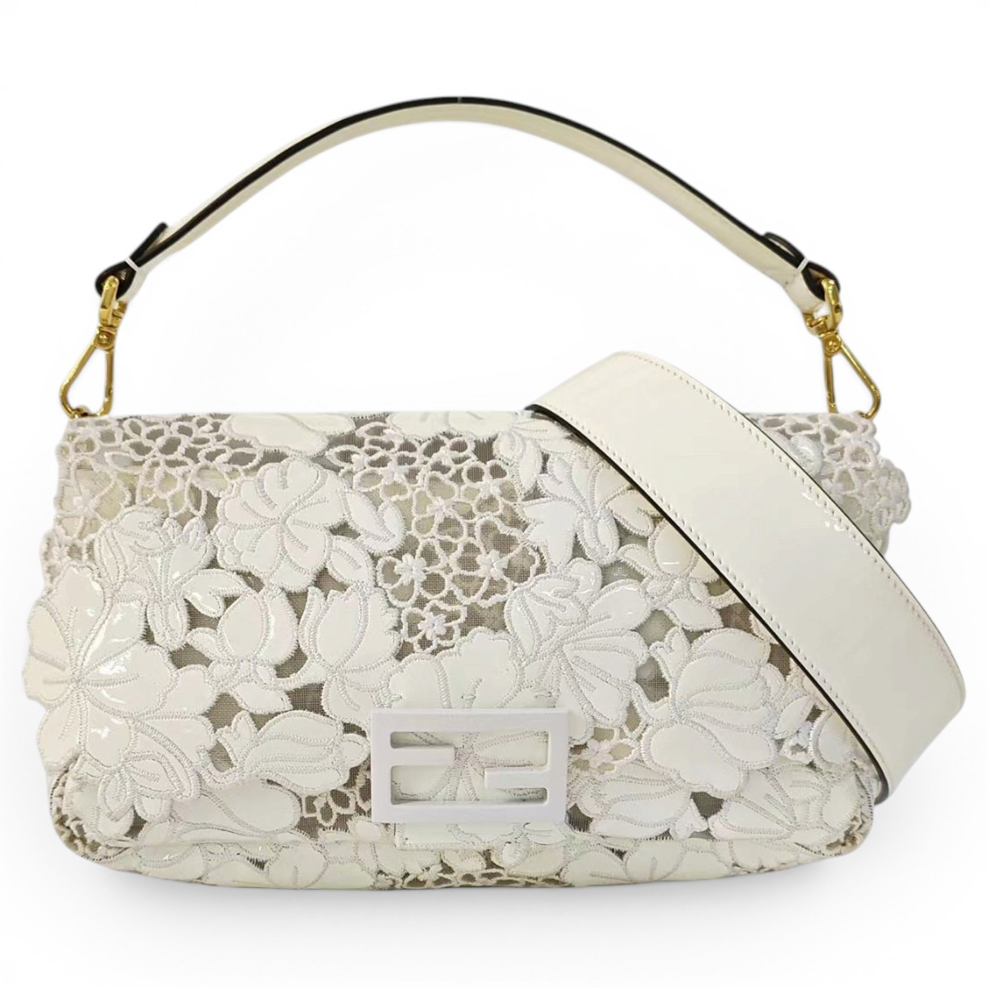 Baguette patent leather handbag
