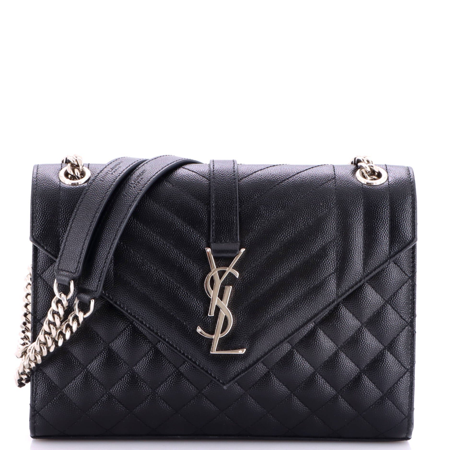 Classic Monogram Envelope Satchel Mixed Matelasse Leather Medium