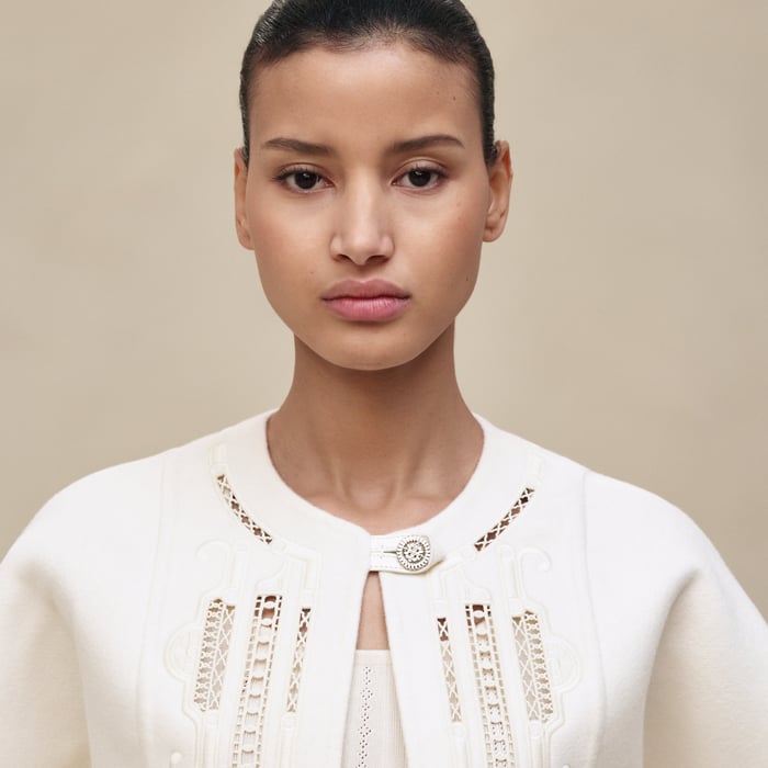Blanc Naturel Cashmere Embroidered Jacket
