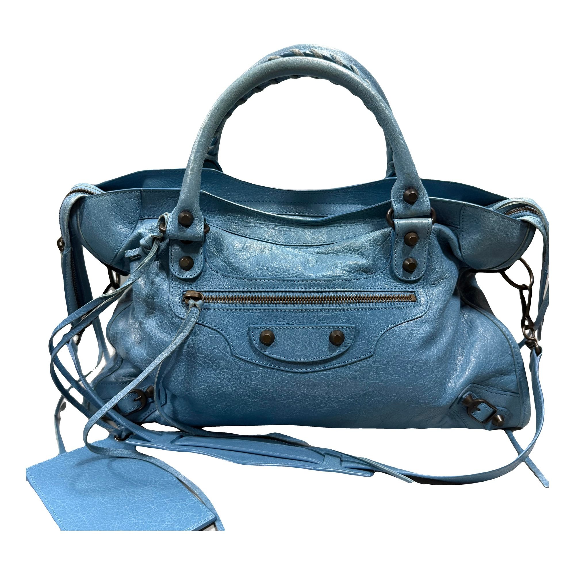 City leather handbag