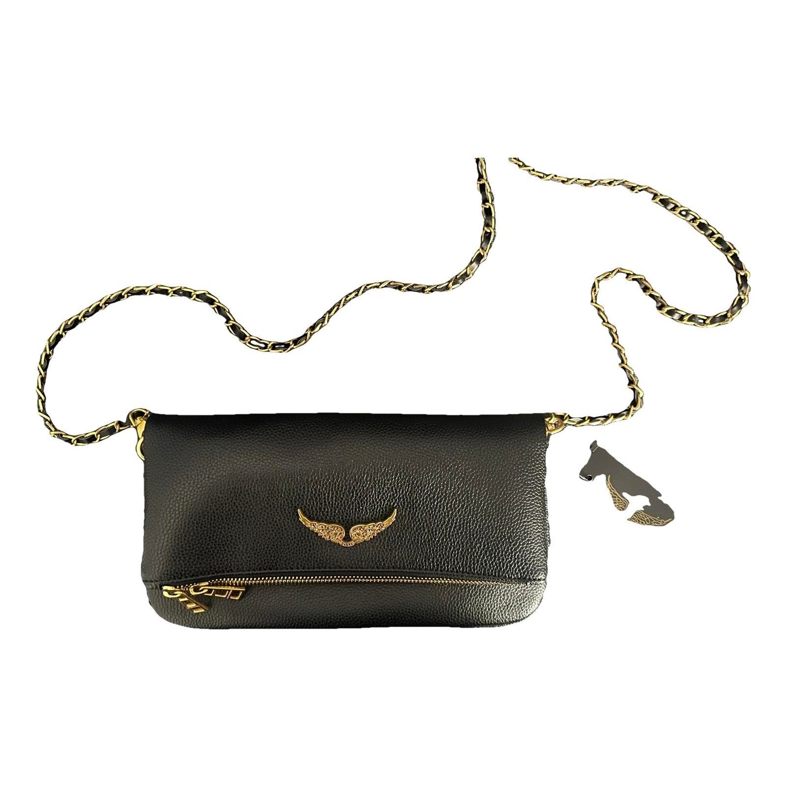 Rock leather clutch bag