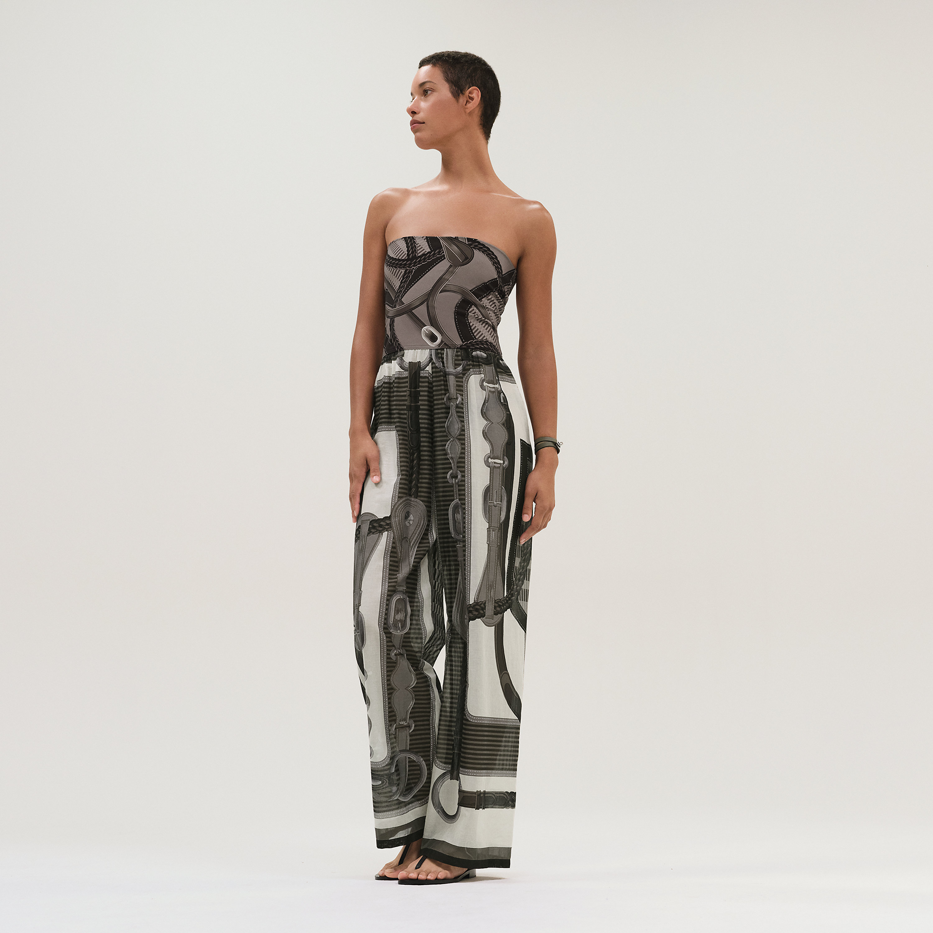 "Coaching Remix" beach bustier jumpsuit