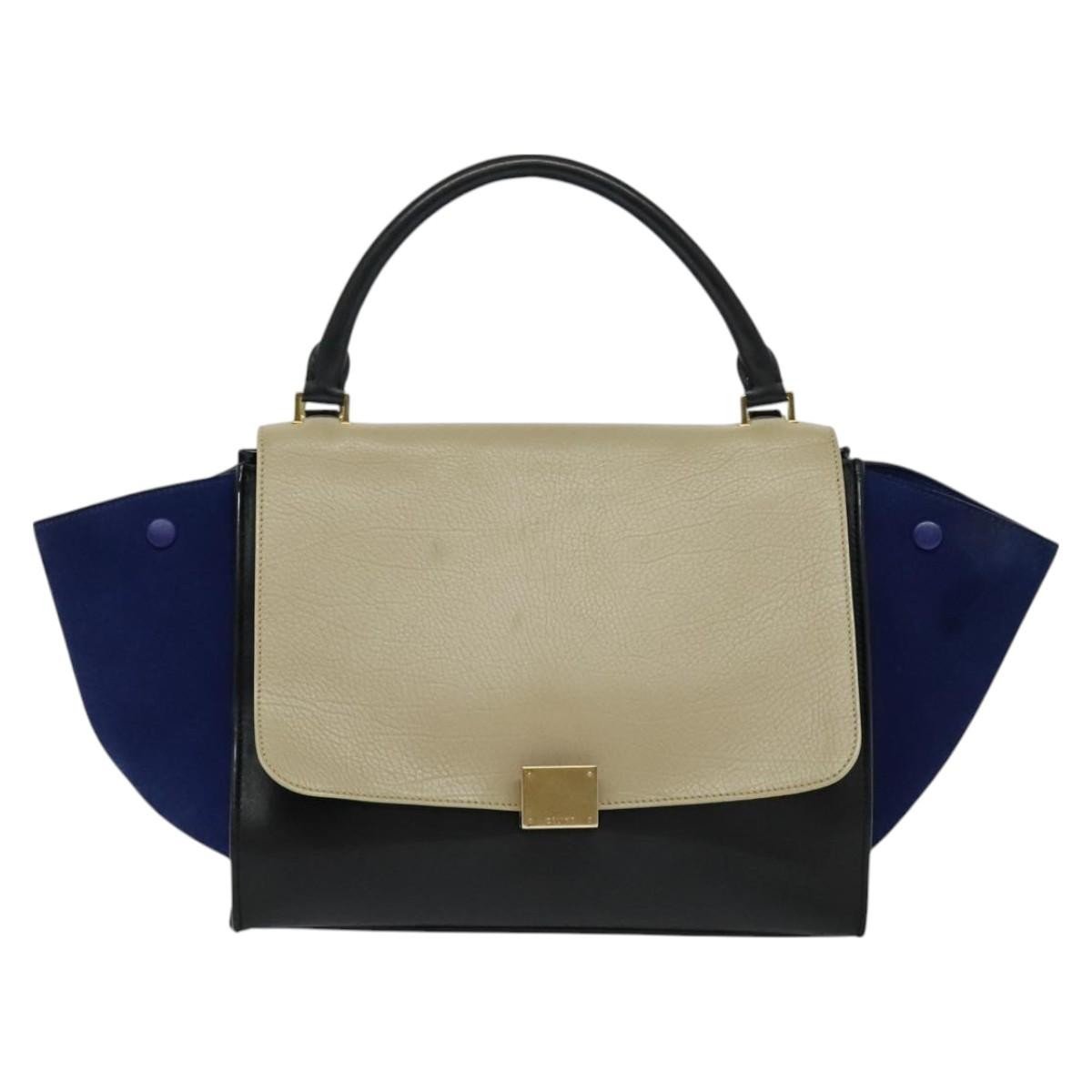 Trapèze leather handbag