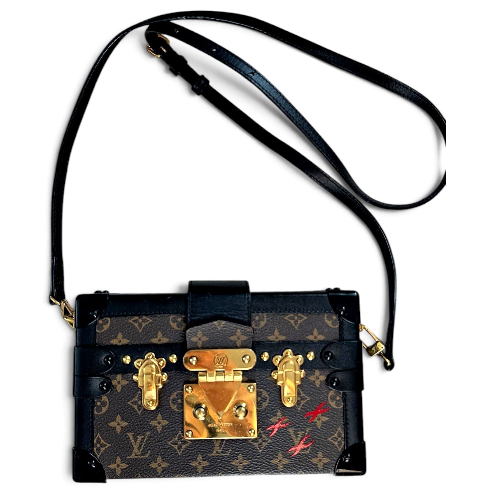 Petite Malle leather crossbody bag