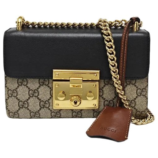 Padlock leather crossbody bag