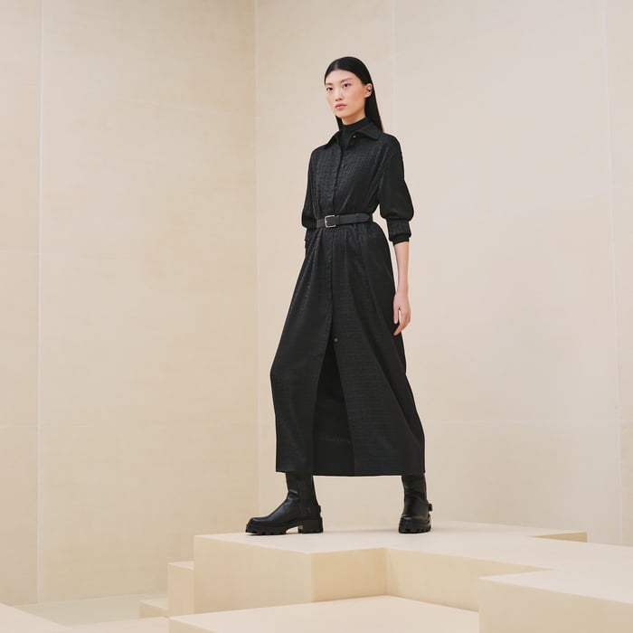 Noir "Mosaique" Shirt Caftan Dress