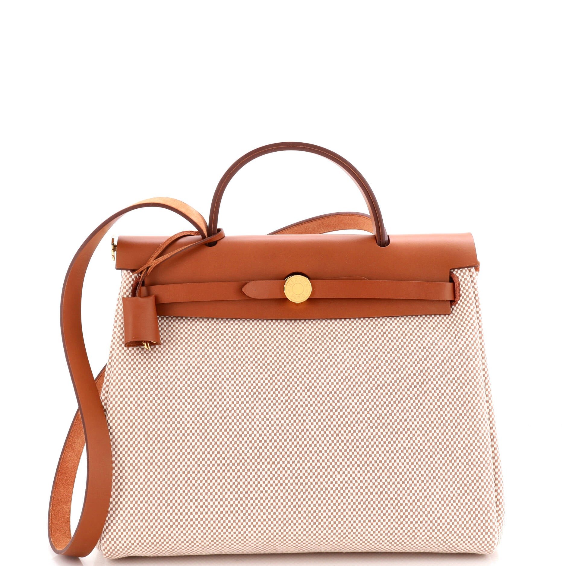 Hermes Herbag Zip Criss Viking Toile and Leather 31