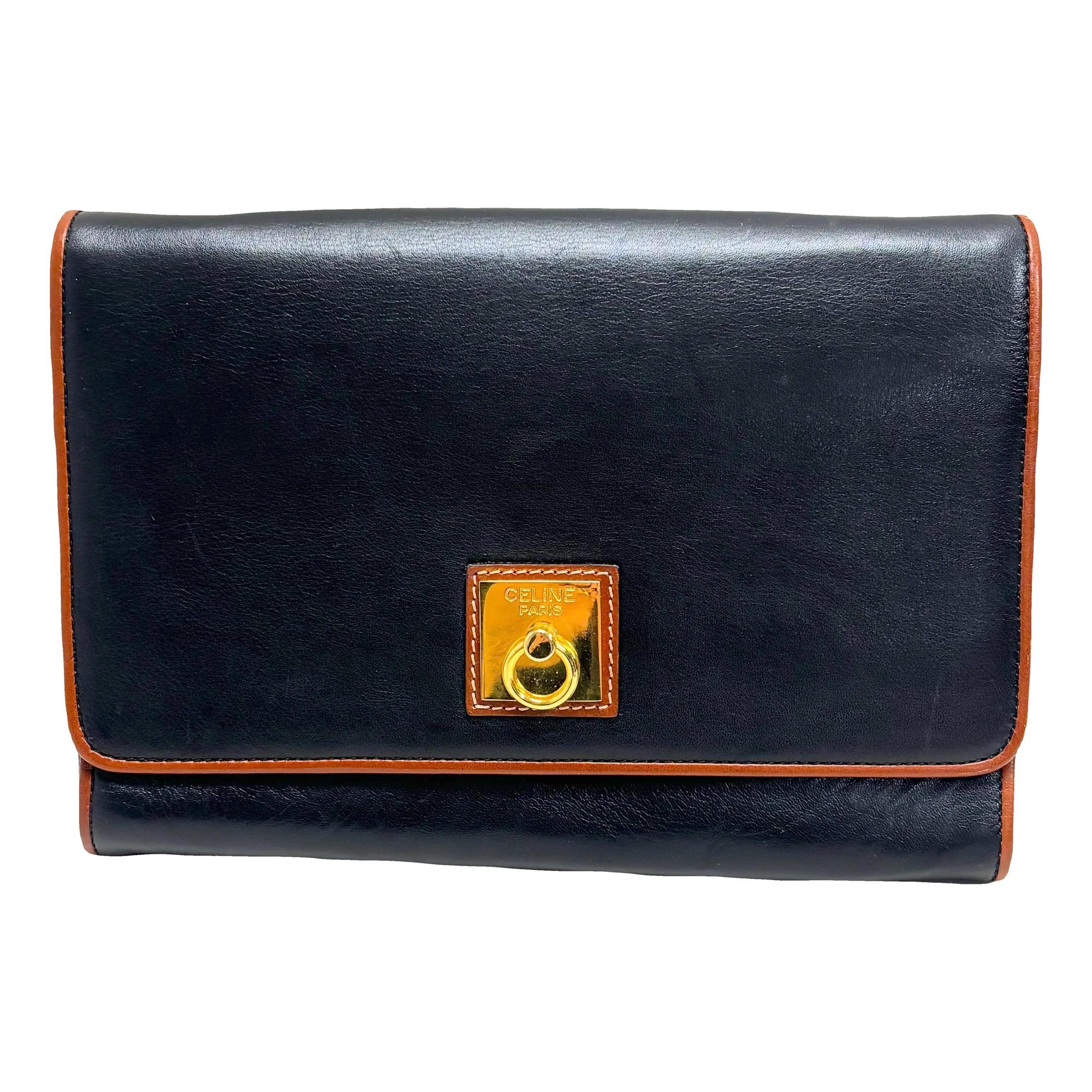 Leather clutch bag