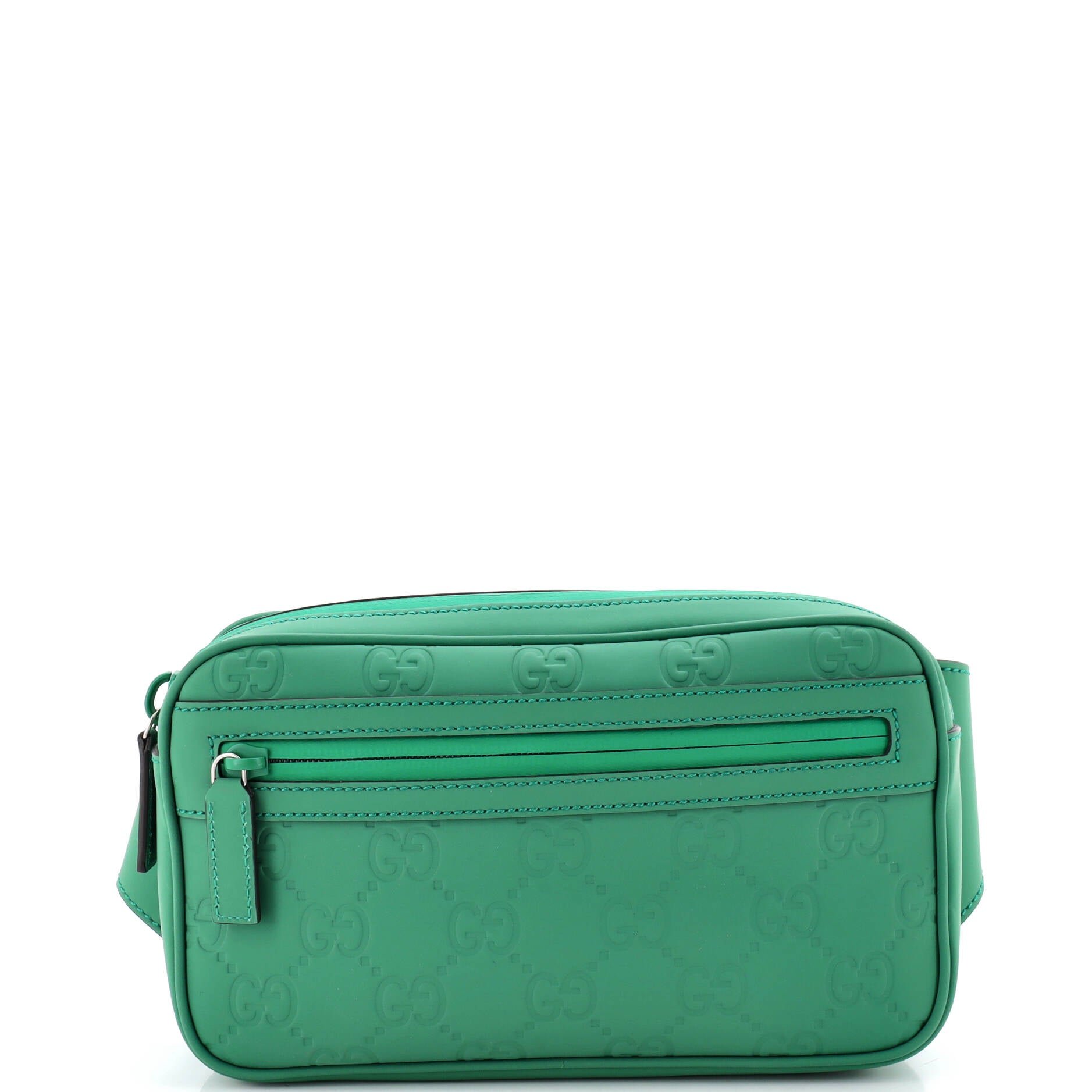 Front Zip Belt Bag GG Rubber Effect Leather