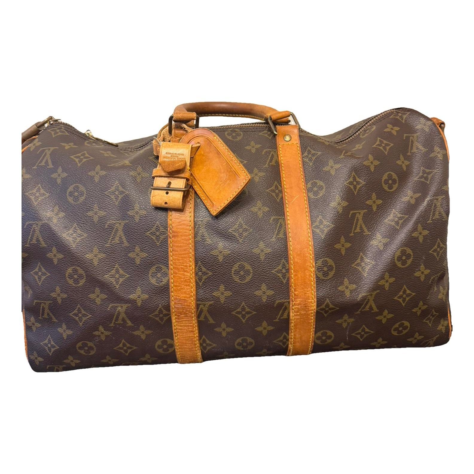 Keepall leather travel bag