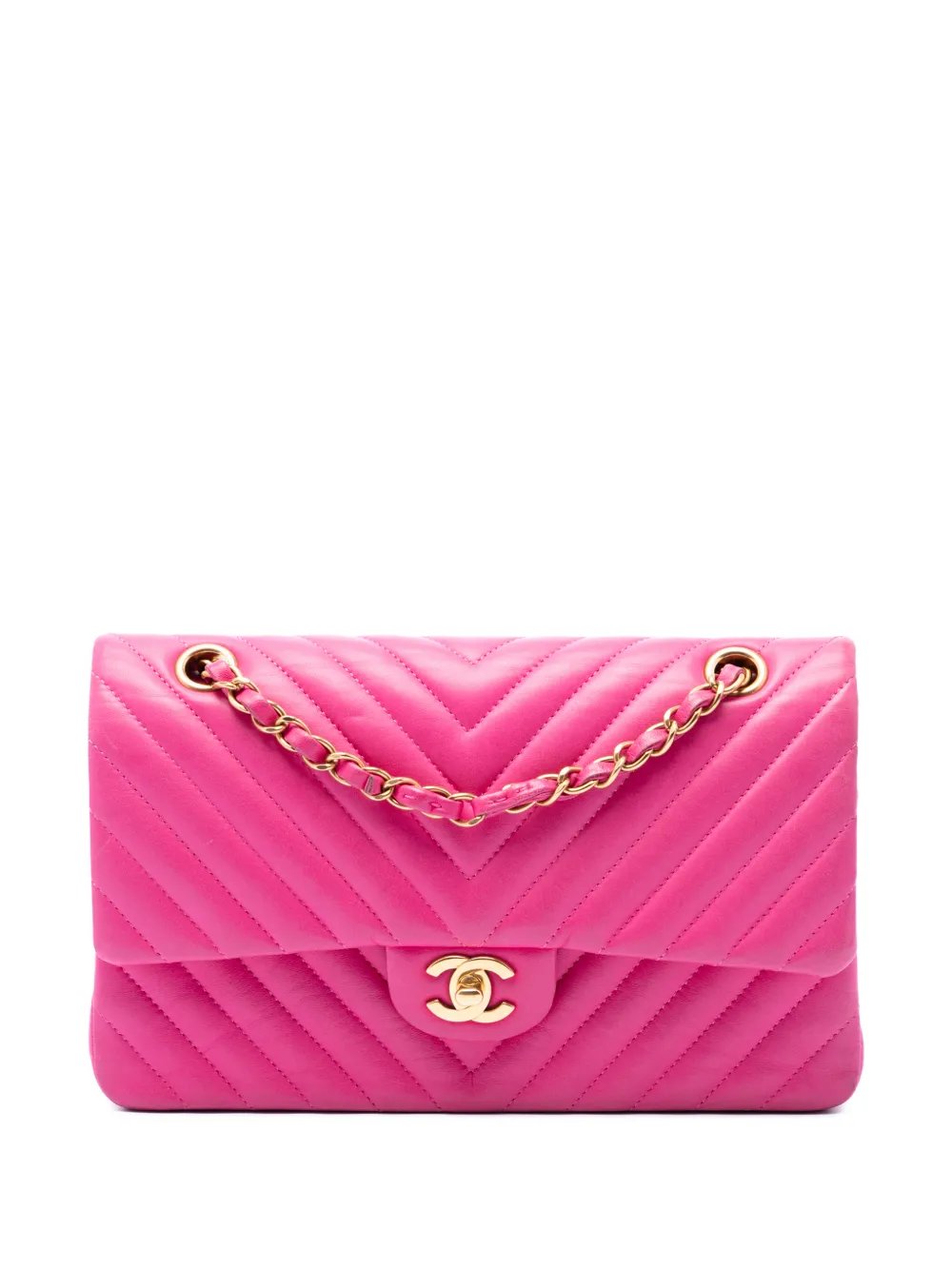 2015-2016 Medium Classic Chevron Lambskin Double Flap shoulder bag