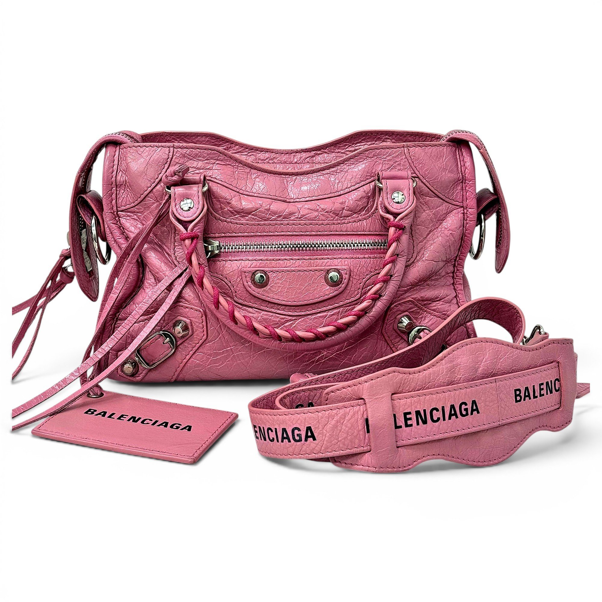 City leather handbag