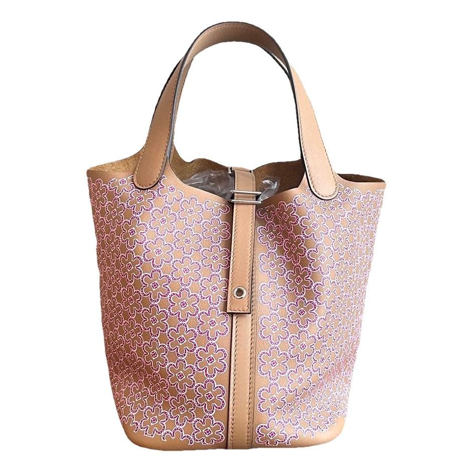Picotin leather tote