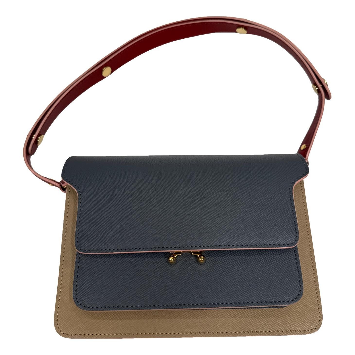 Trunk leather crossbody bag