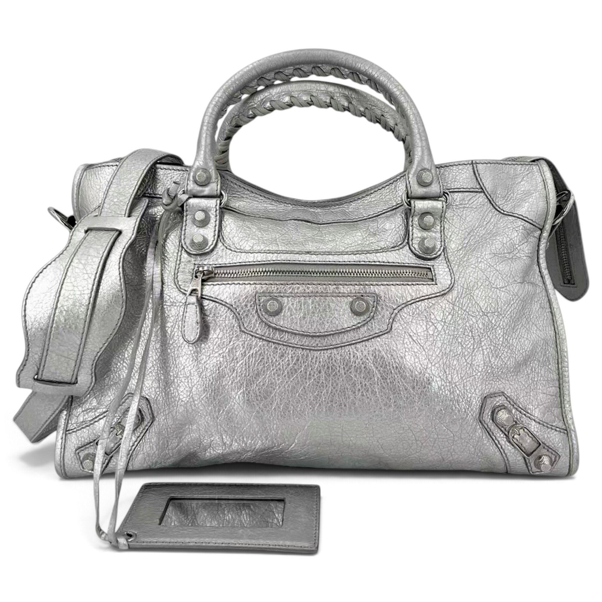City leather handbag
