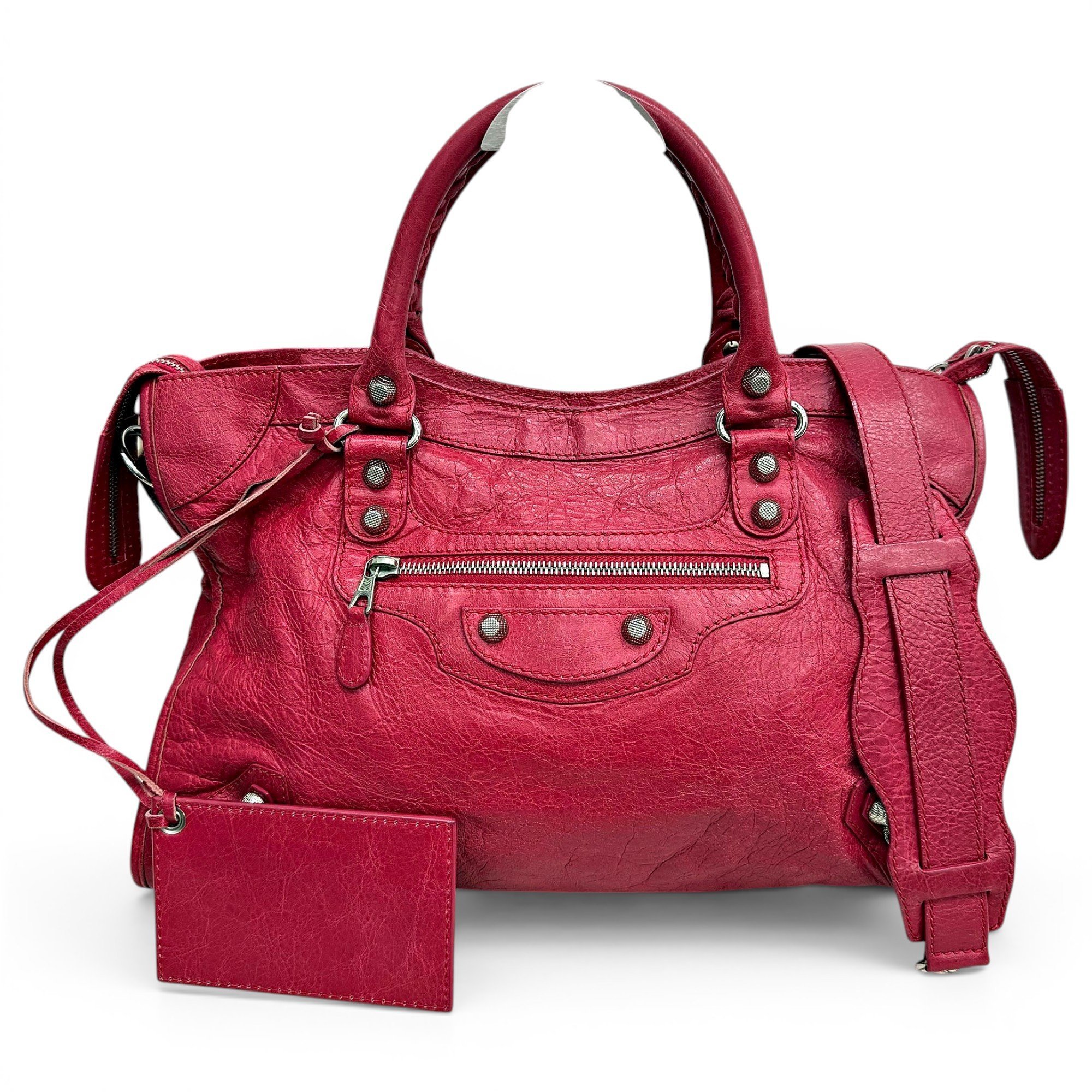 City leather handbag