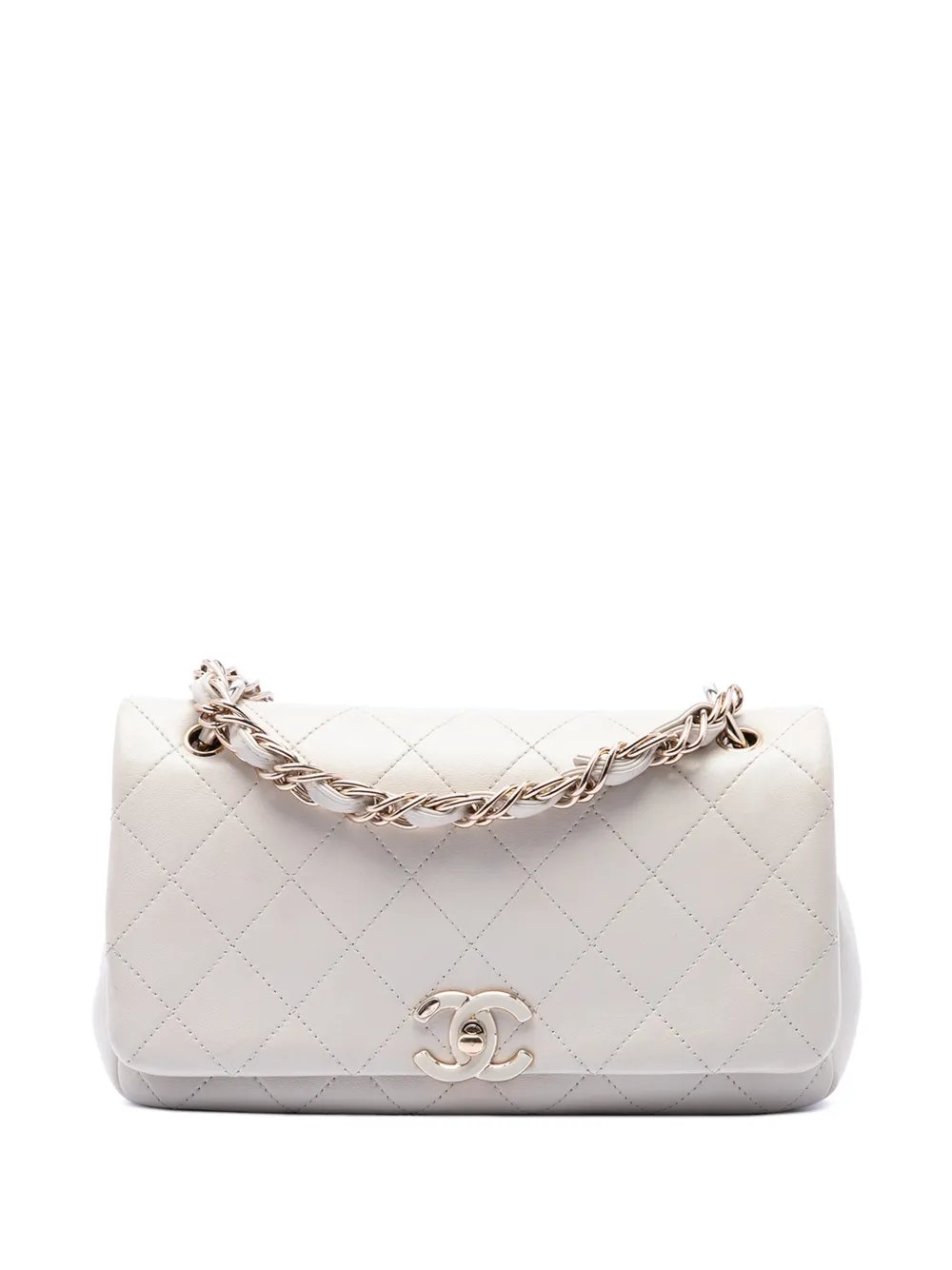 2020 Large Quilted Lambskin Twist Chain Enamel CC Flap crossbody bag