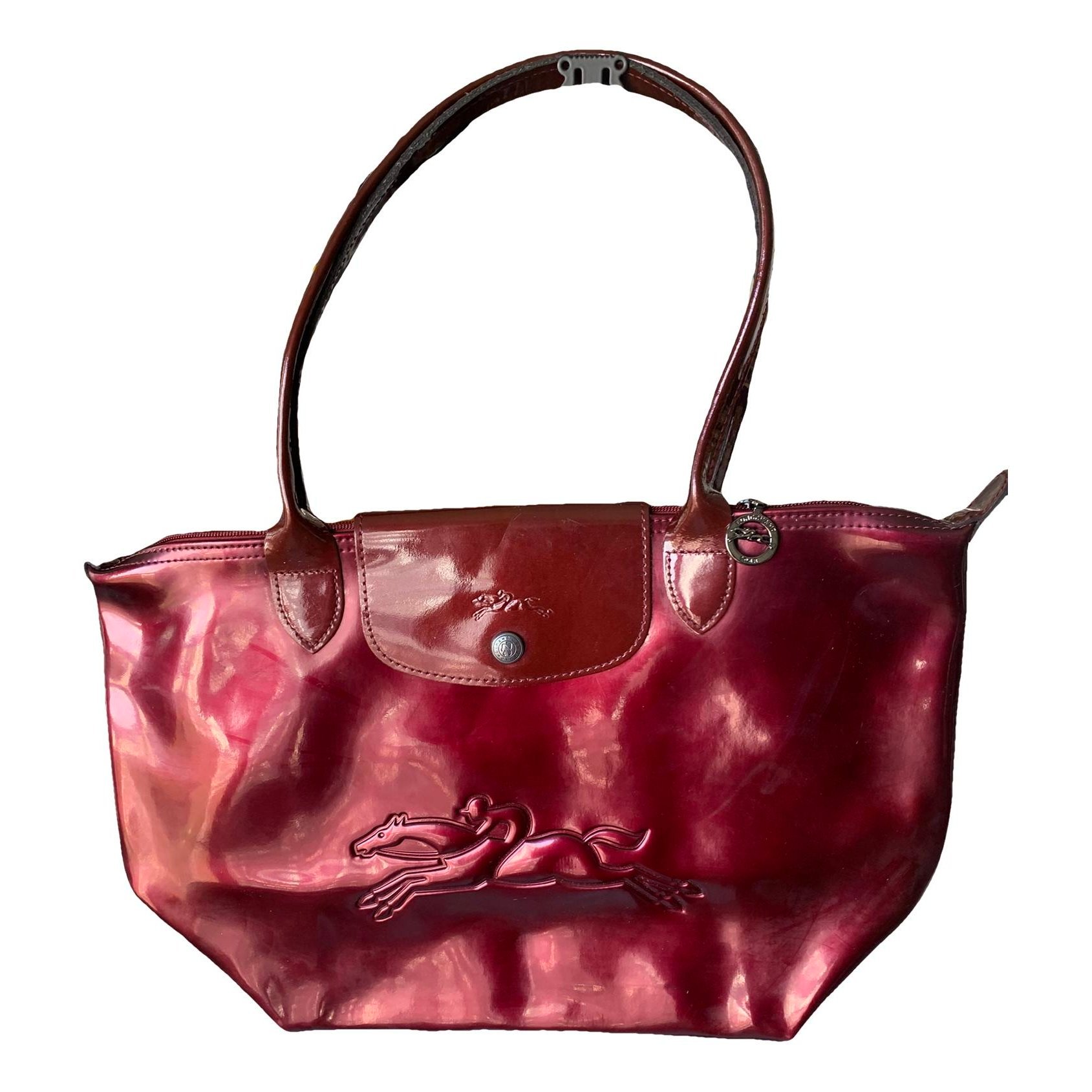 Pliage patent leather handbag