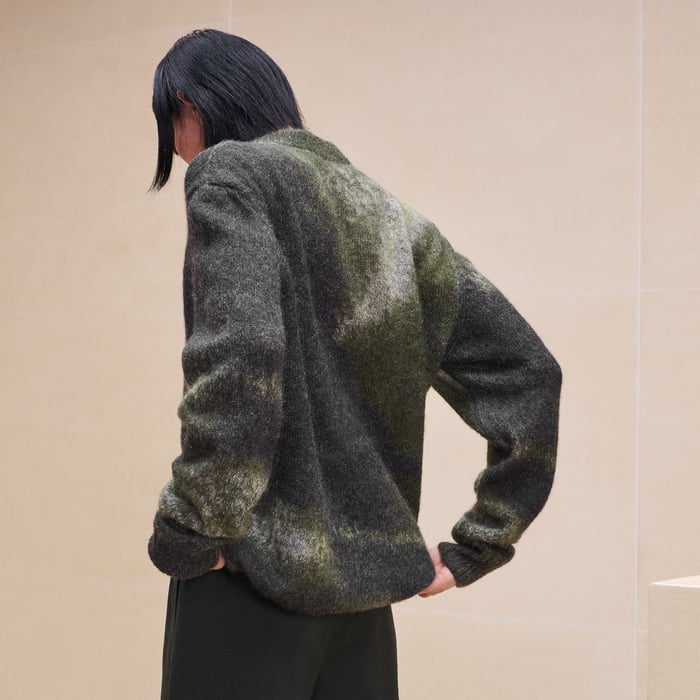 Kaki "Reflets Equestres" Crewneck Sweater