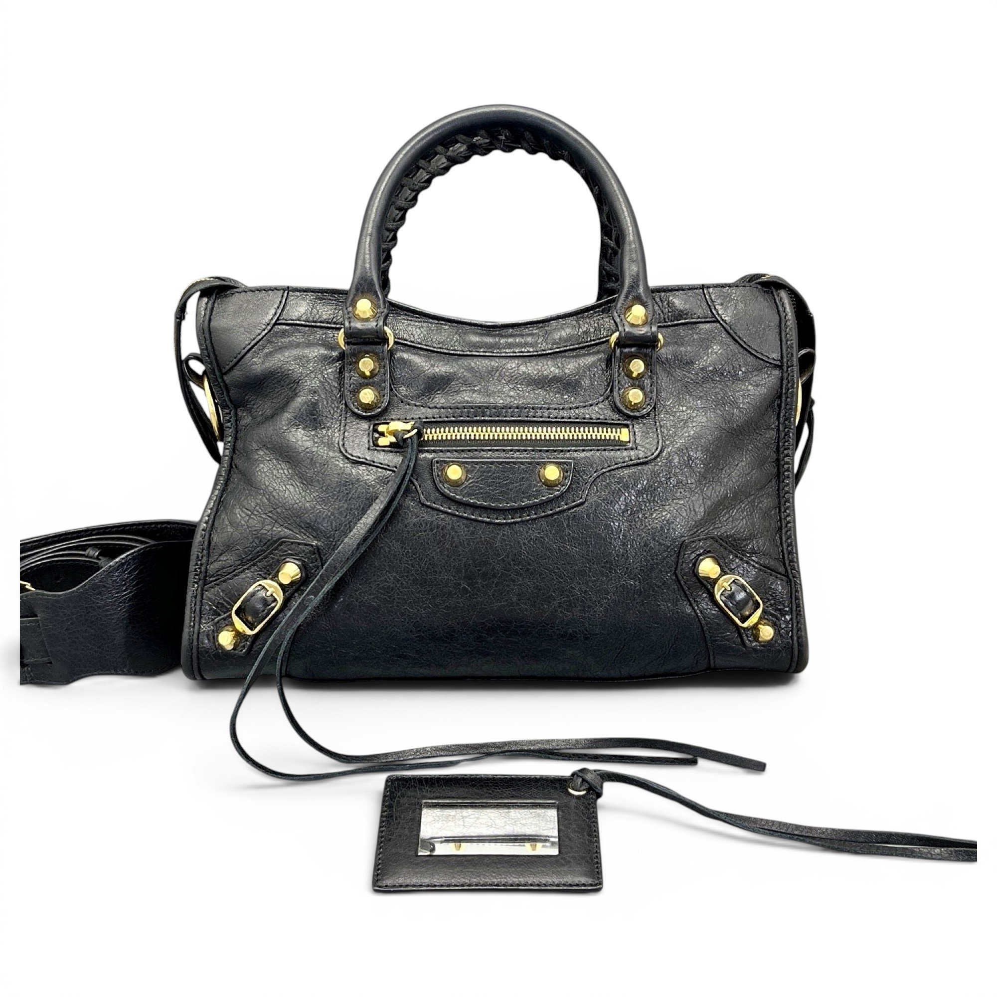 City leather handbag