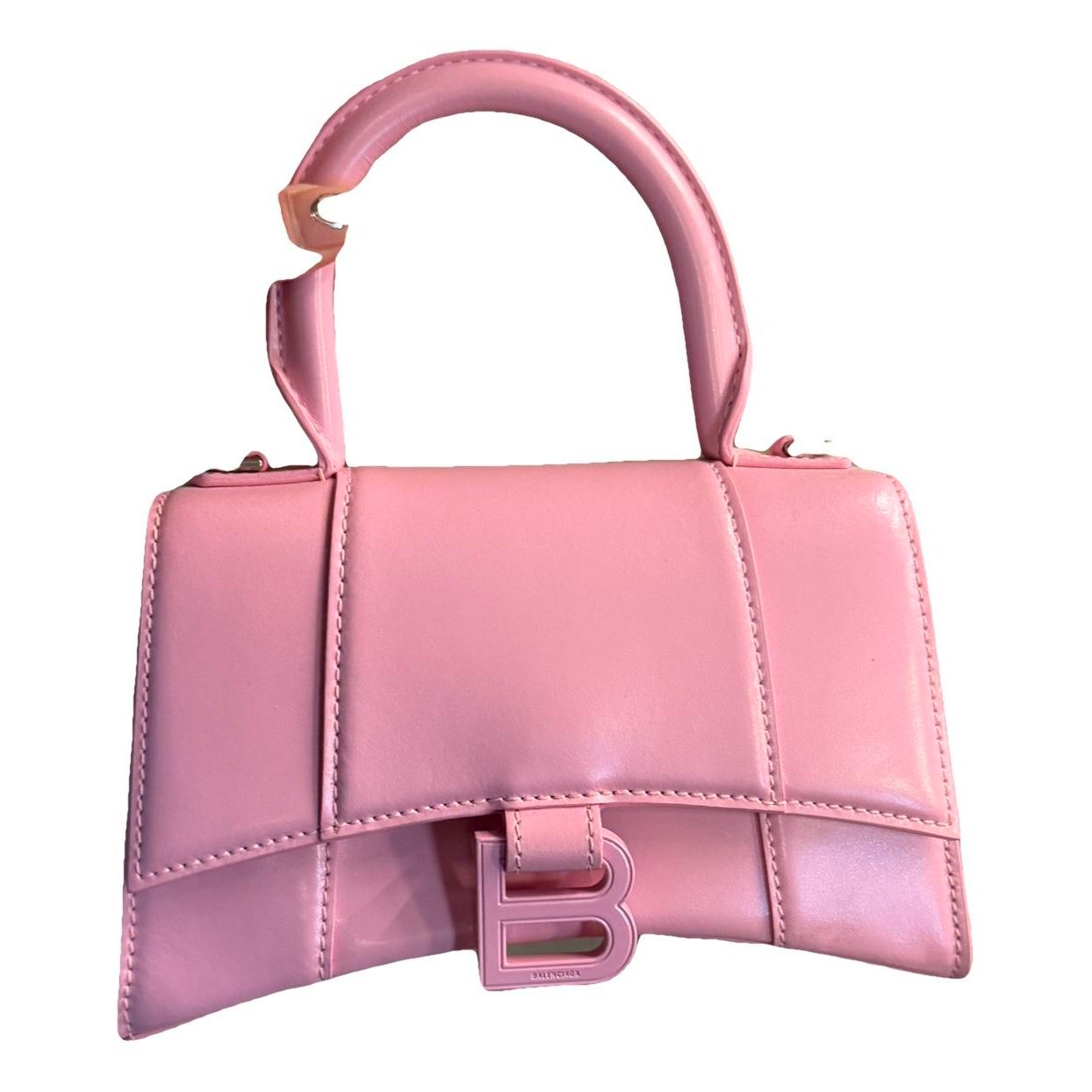 Hourglass leather handbag