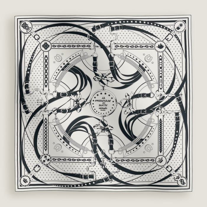 La Promenade Du Matin Bandana Double Face Scarf 140