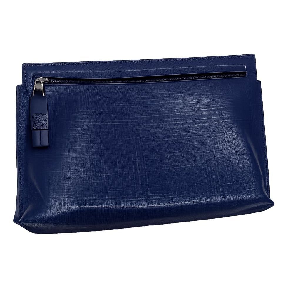 T Pouch leather clutch bag
