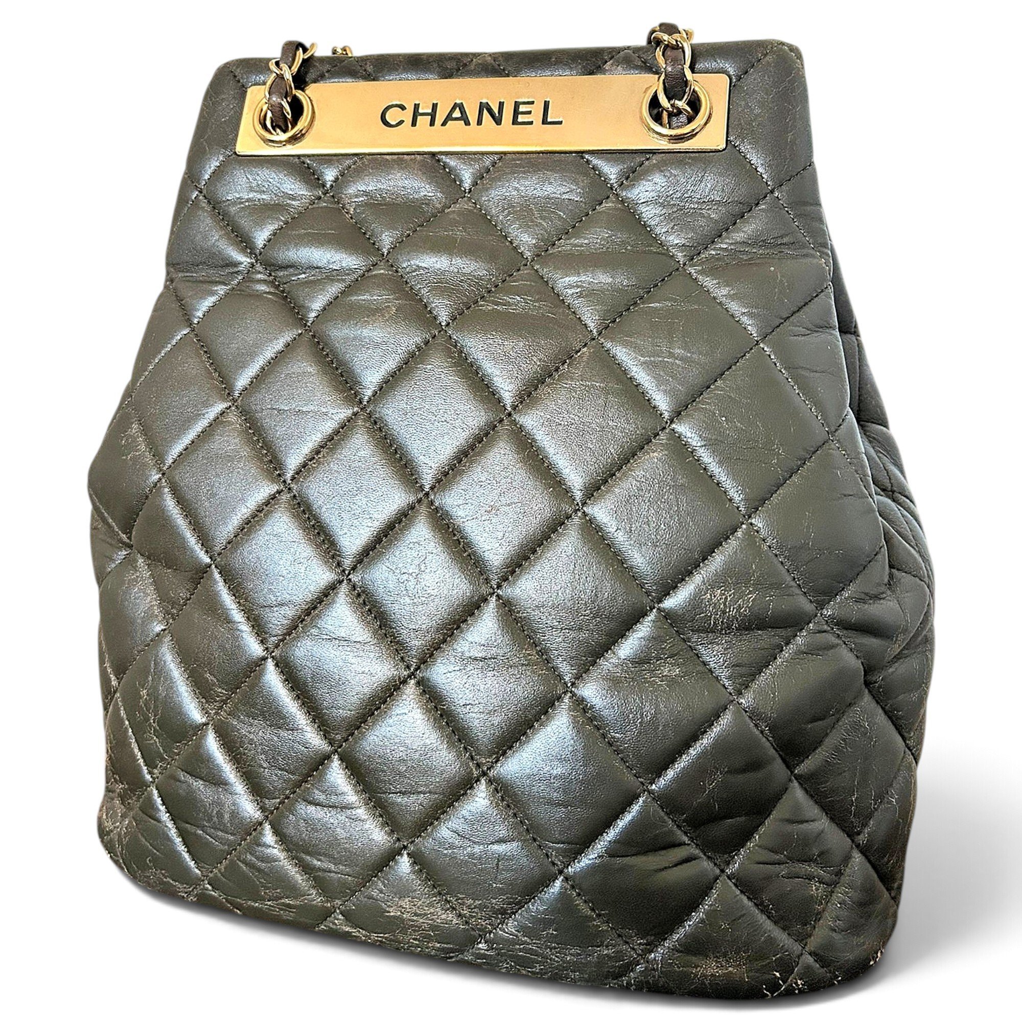 Trendy CC leather crossbody bag