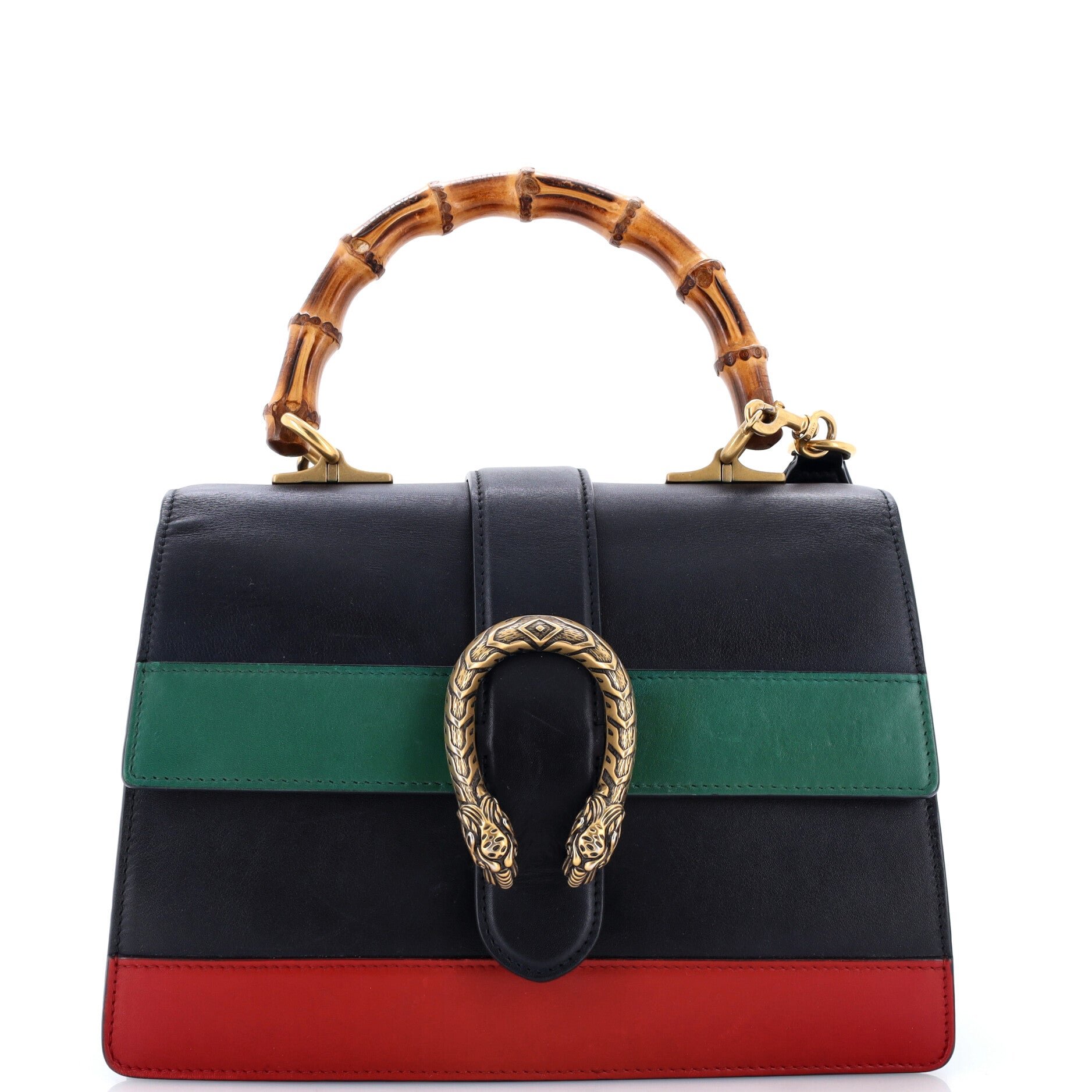Dionysus Bamboo Top Handle Bag Colorblock Leather Medium