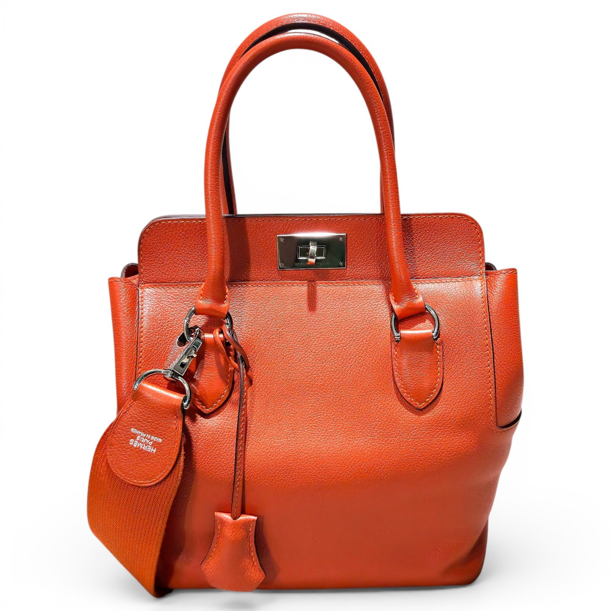 Toolbox leather handbag