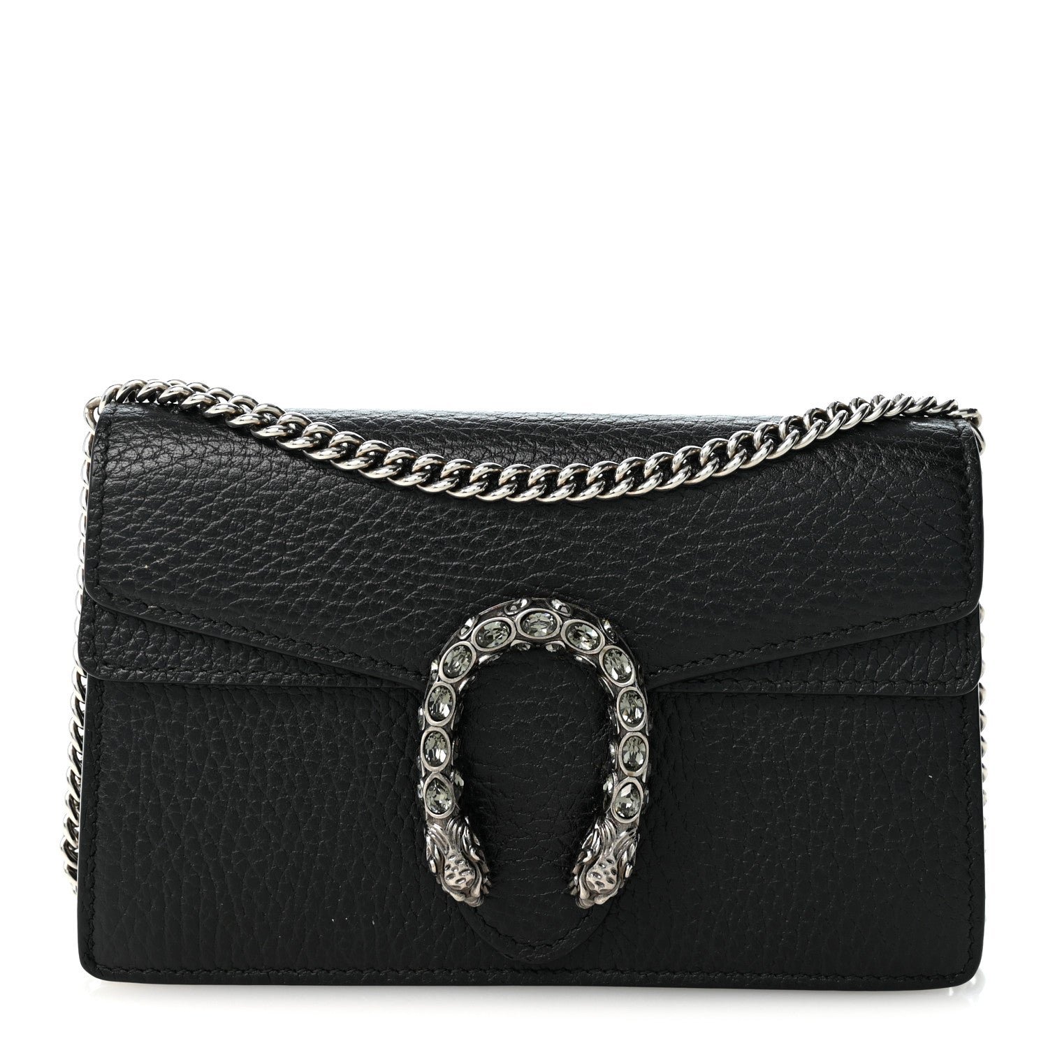 Gucci Calfskin Super Mini Dionysus Shoulder Bag Black