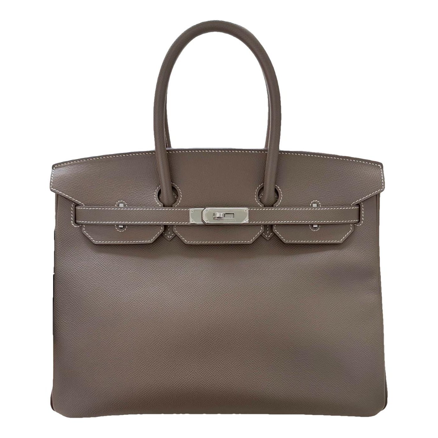 Hermes Birkin 35 Handbag Etoupe Epsom Leather