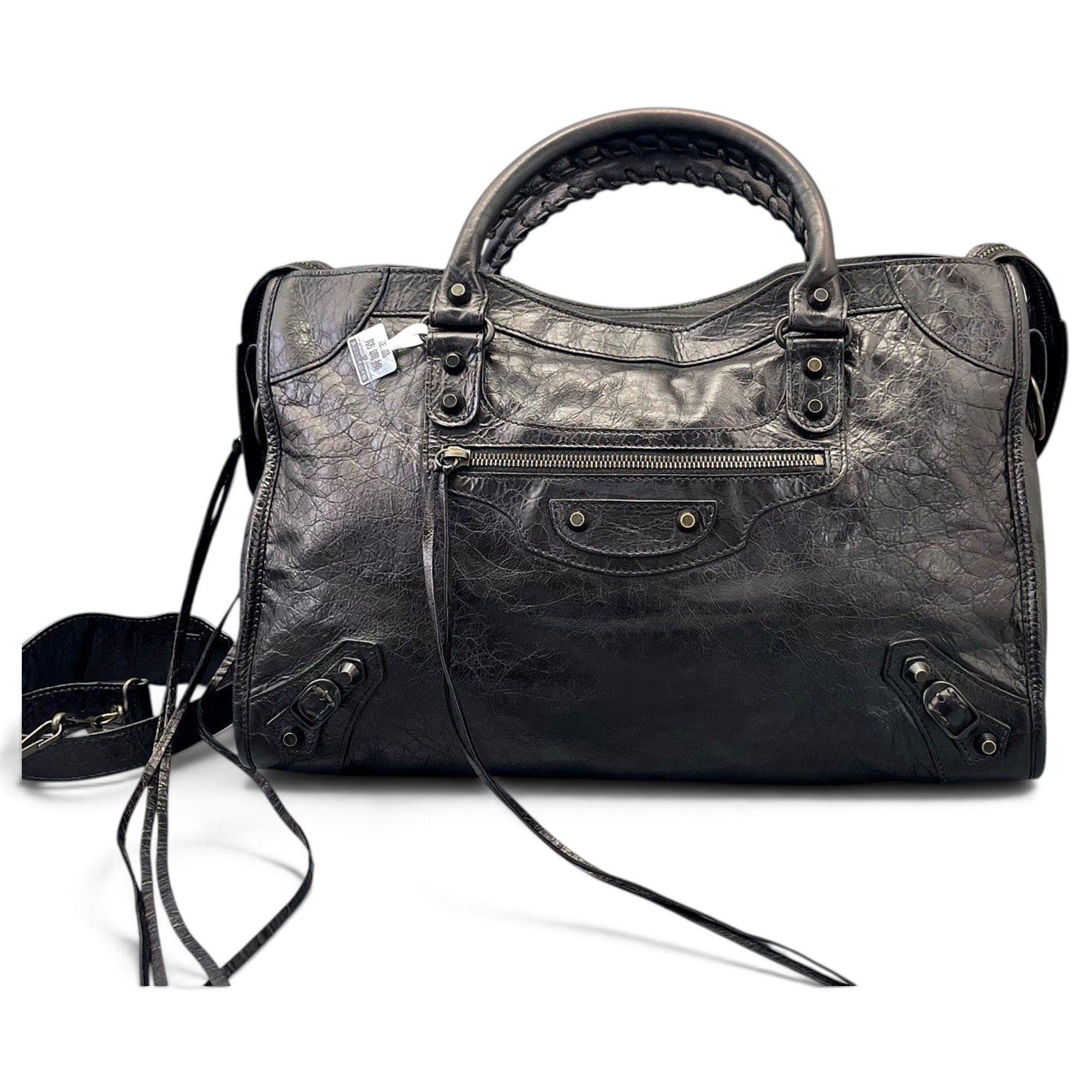 City leather handbag