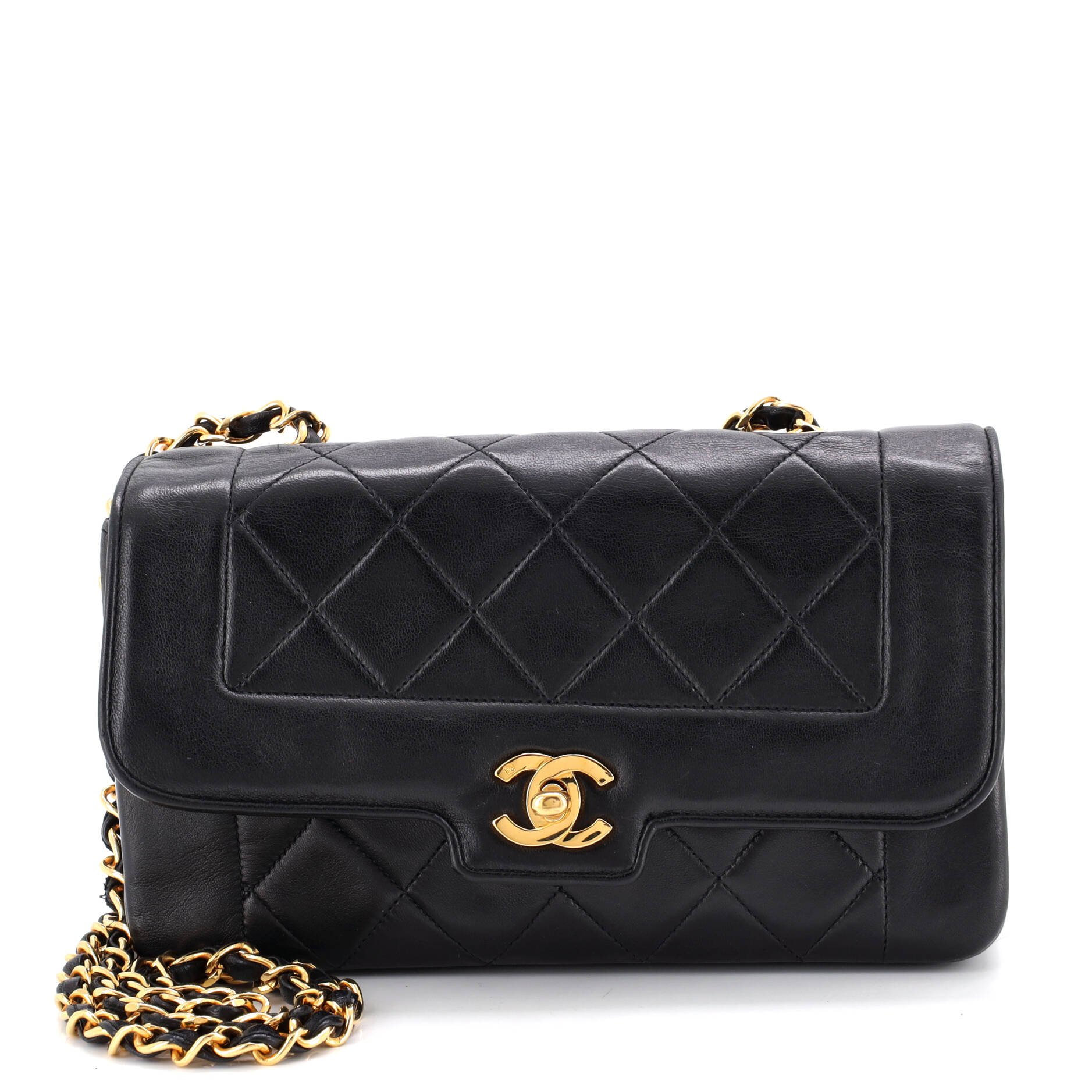 Vintage CC Chain Flap Bag Quilted Lambskin Small