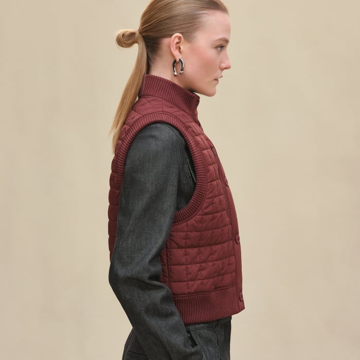 Rouge H Quilted Sleeveless Bomber Jacket