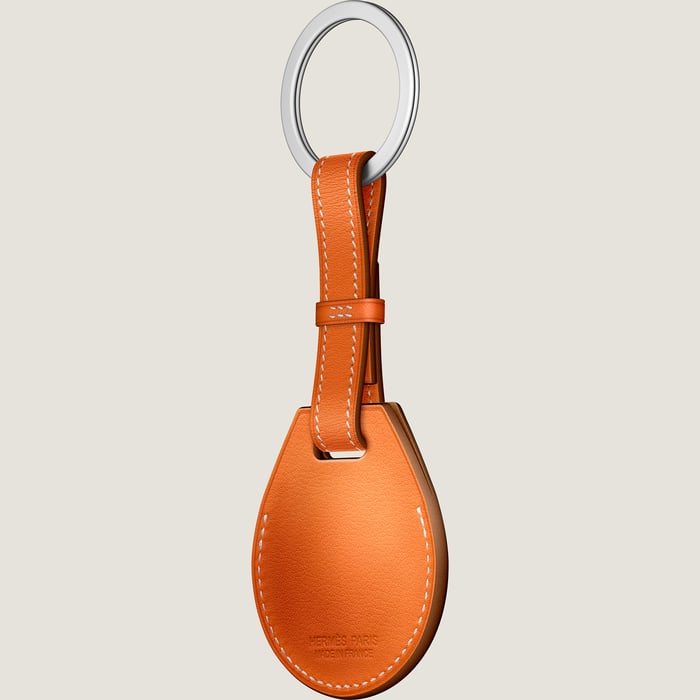 Orange Apple Airtag Hermès Key Ring