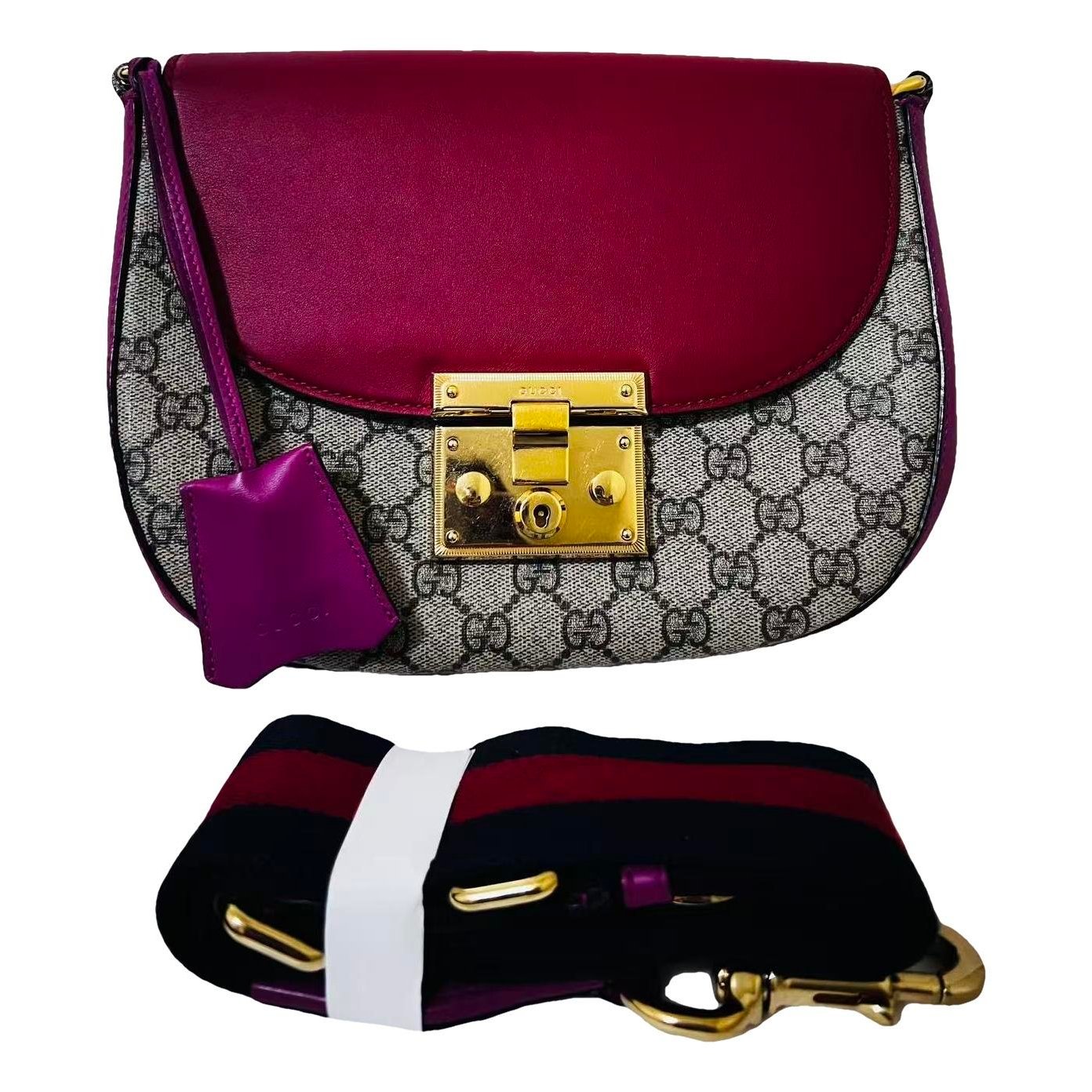 Padlock leather handbag