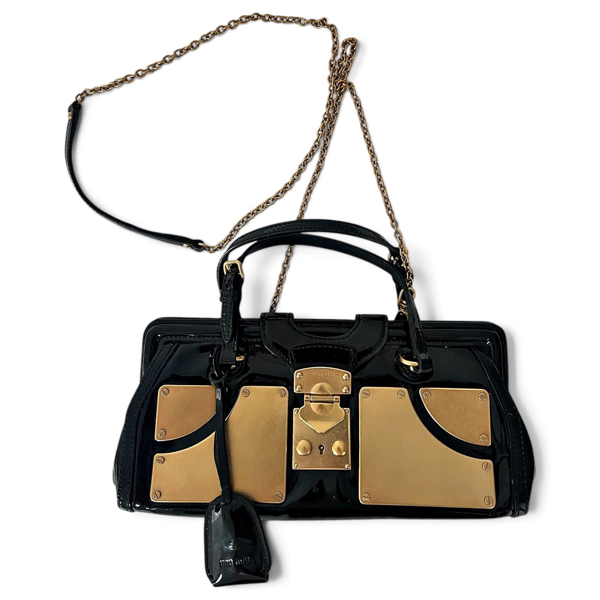 Patent leather handbag