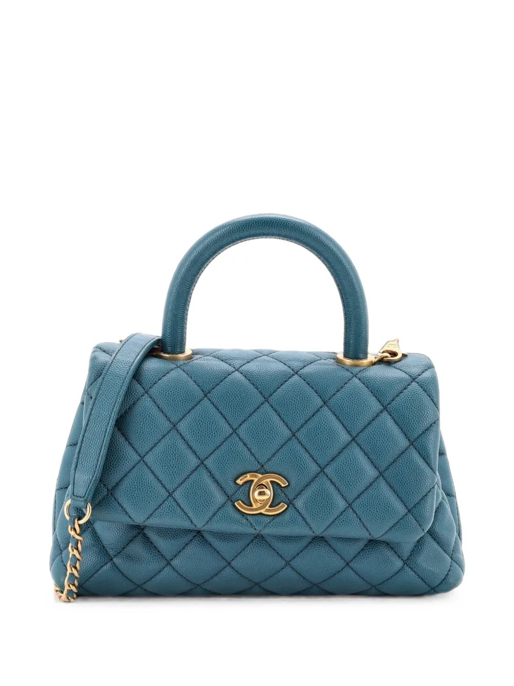 Coco Top Handle Bag Quilted Caviar Mini satchel