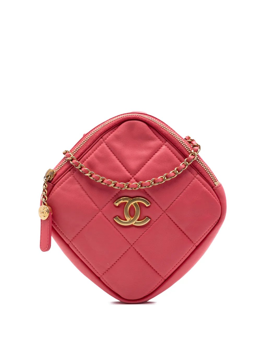 2020 CC Quilted Lambskin Diamond Clutch with Chain crossbody bag