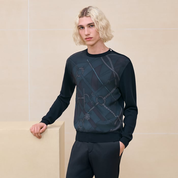 Marine "Parcours Sans Faute Soie" Crewneck Sweater